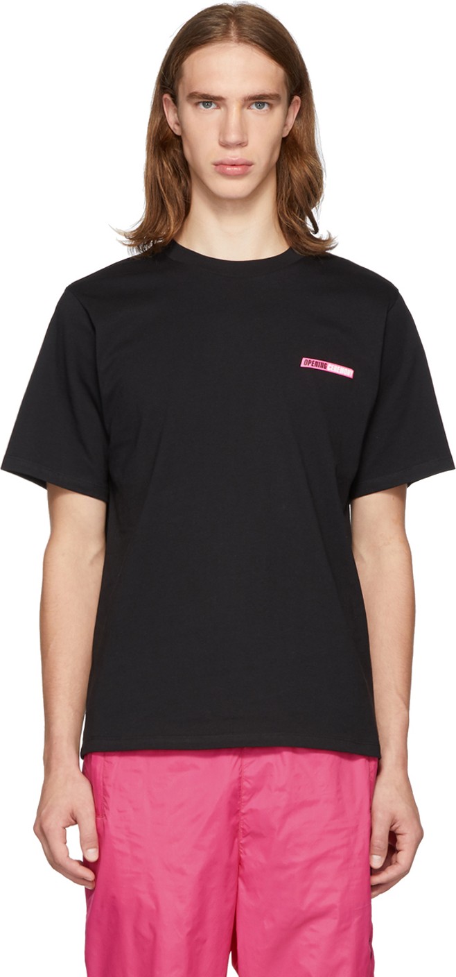 Opening Ceremony SSENSE Exclusive Black & Pink Logo T-Shirt