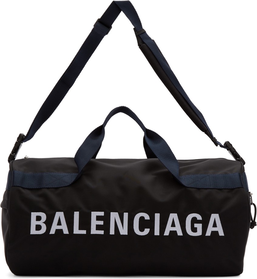 Balenciaga Black & Navy Wheel Gym Bag