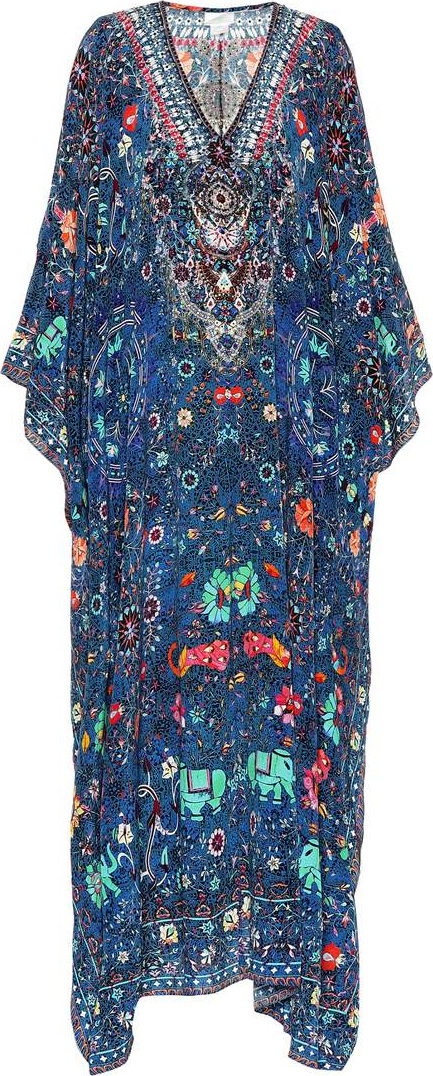 Camilla Embellished printed silk kaftan