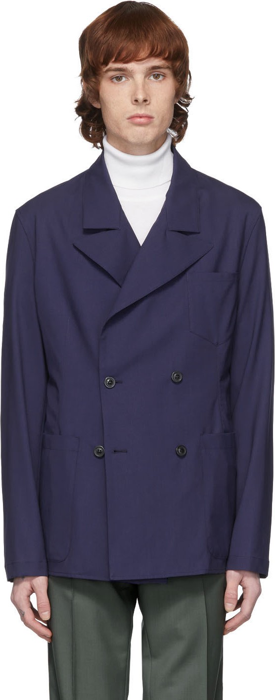 Maison Margiela Navy Wool Blazer