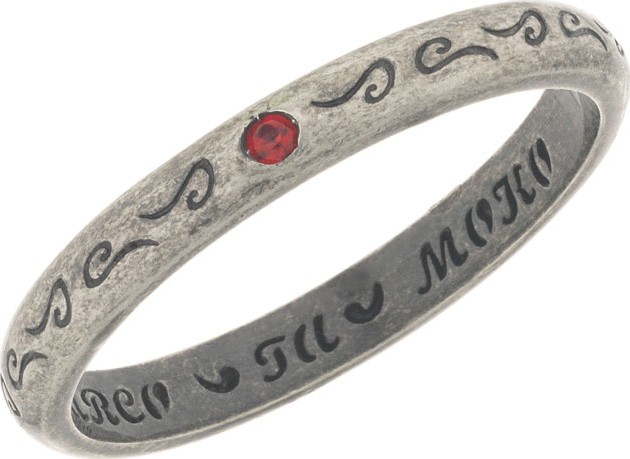 Marco Dal Maso Men's Flat Silver Band Ring with Red Sapphire, Size 10