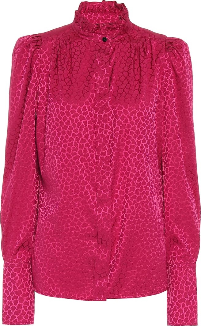 Isabel Marant Lamia stretch-silk jacquard blouse