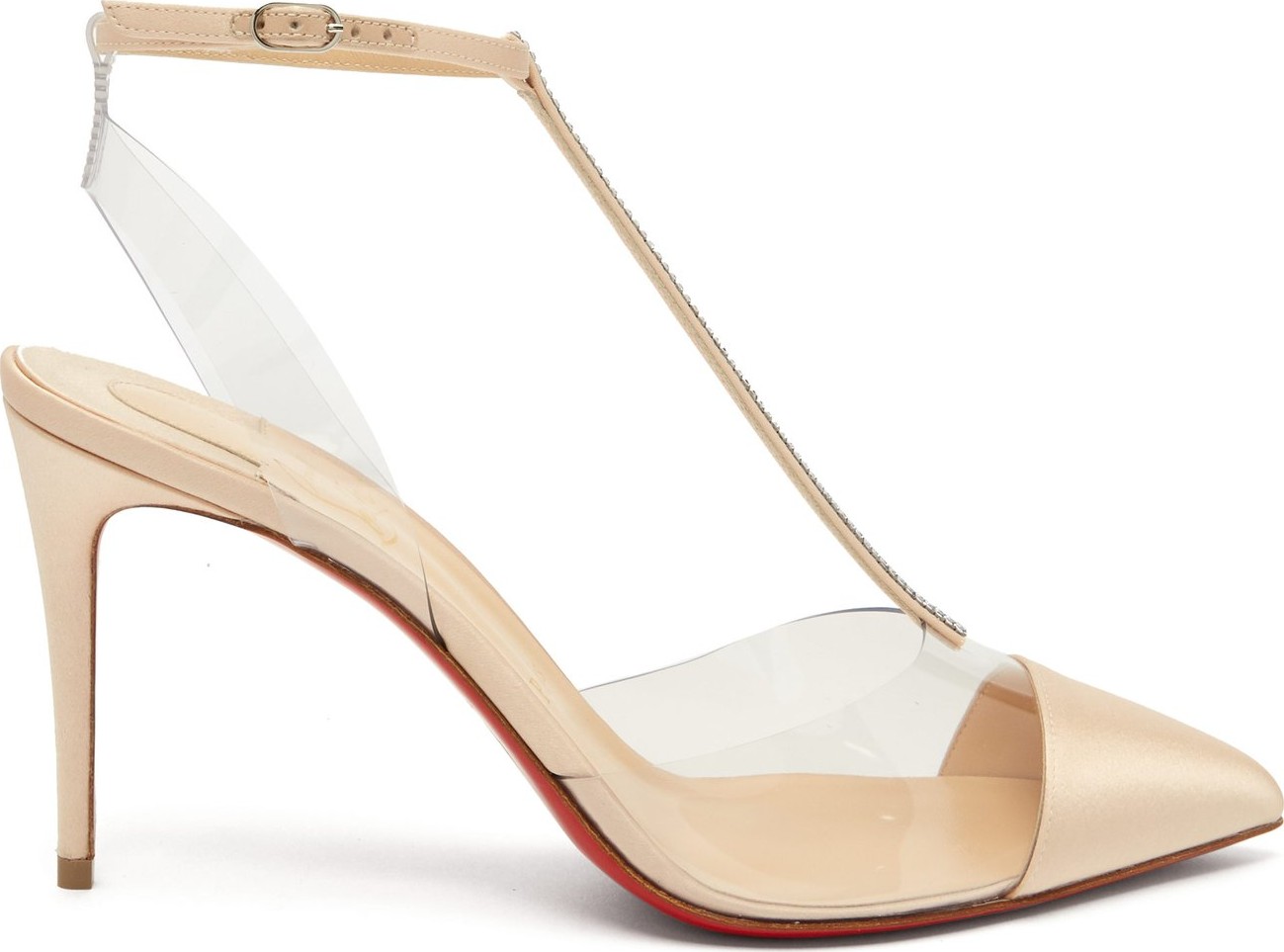 Christian Louboutin Nosy 85 crystal-embellished satin pumps