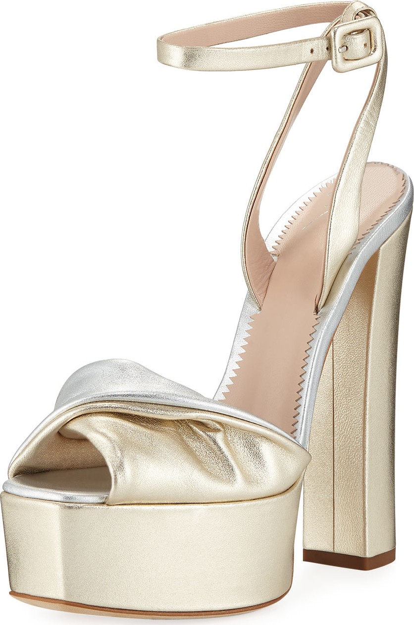 Giuseppe Zanotti Metallic Leather Platform Sandals