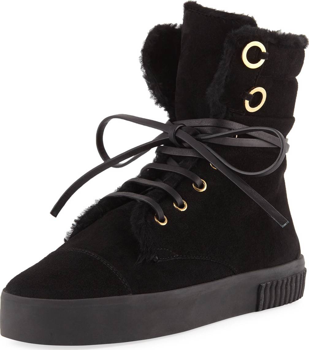 Stuart Weitzman Morrissey Lace-Up Suede Sneakers