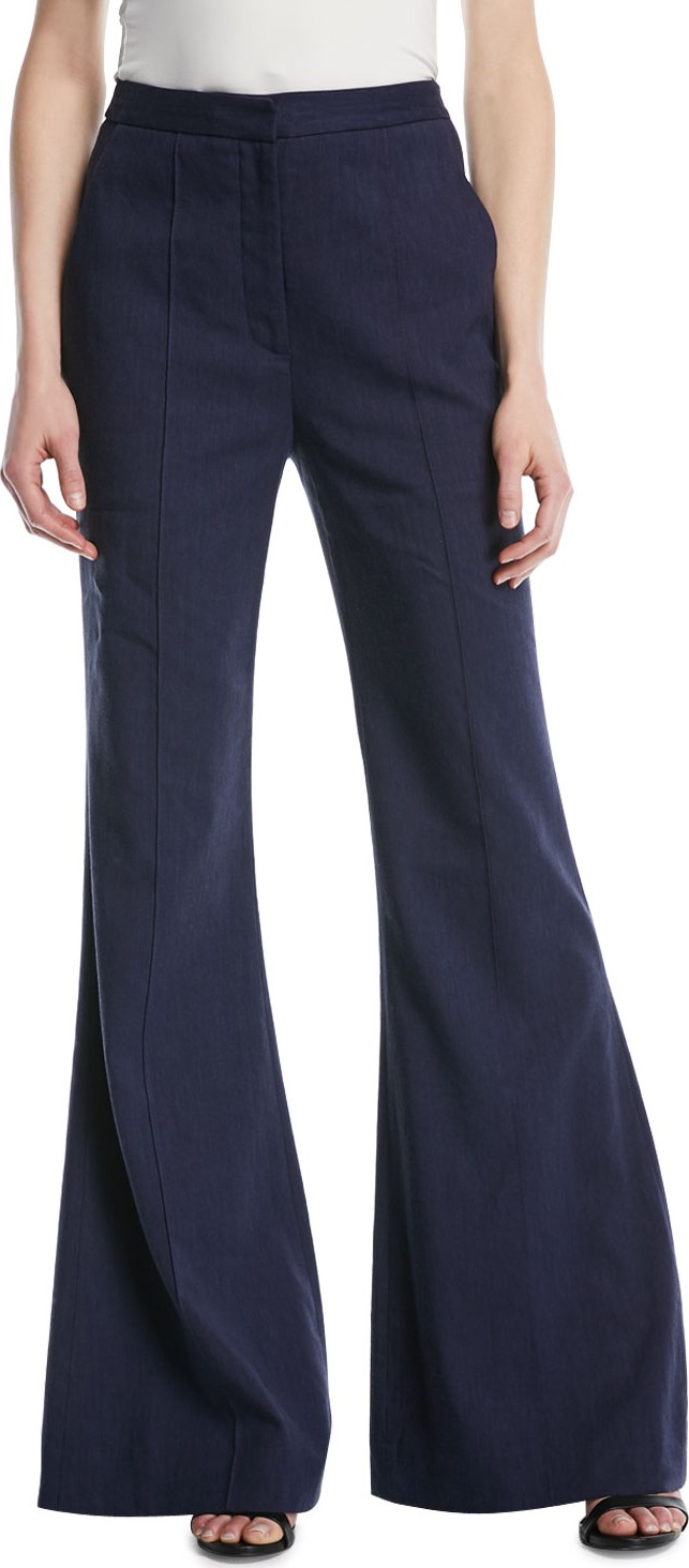 DIANE von FURSTENBERG High-Rise Pleated-Front Flared Pants