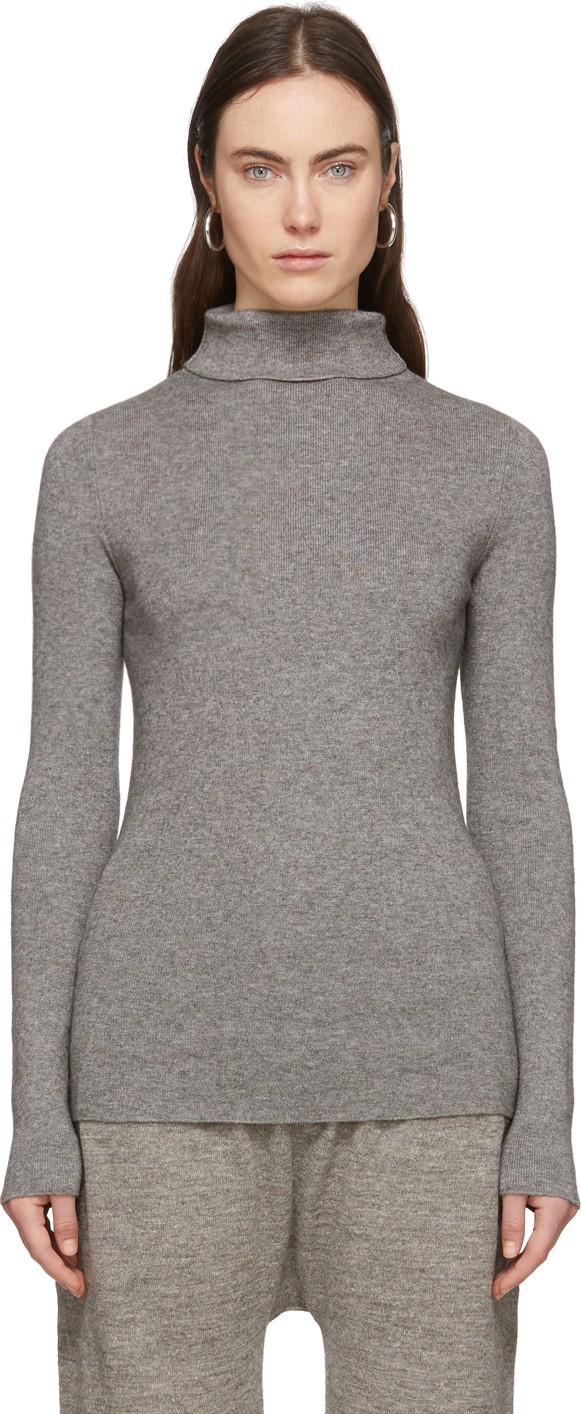 Lauren Manoogian Grey Alpaca Rib Turtleneck