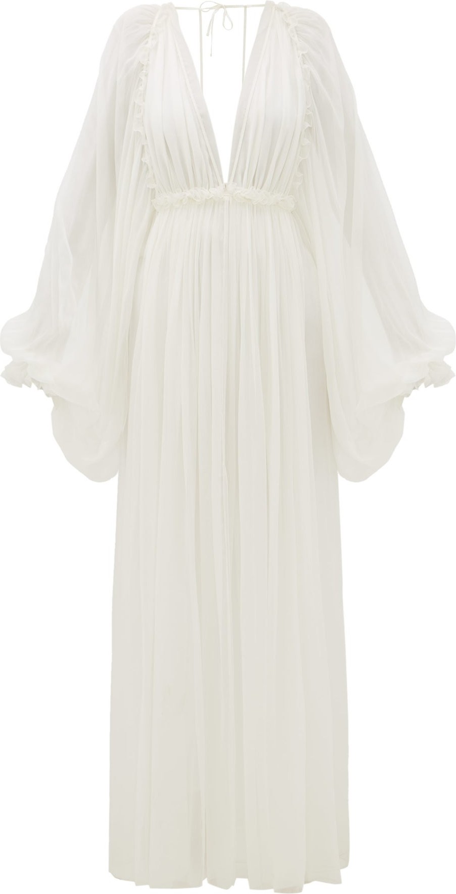 Maison Rabih Kayrouz Draped-sleeve empire-waist chiffon gown