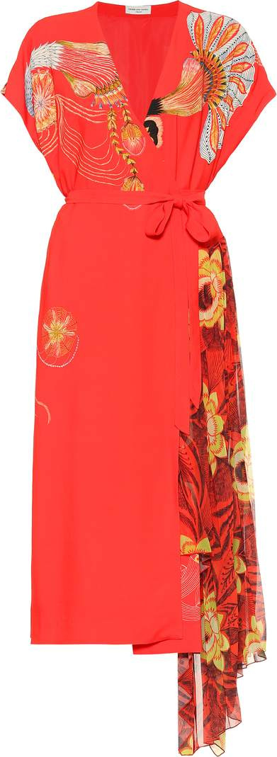 Dries Van Noten Printed crêpe wrap dress