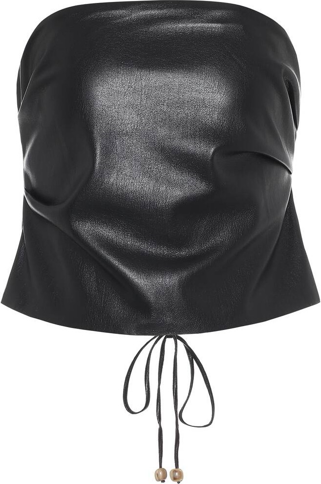 Nanushka Dalhia faux leather bandeau top