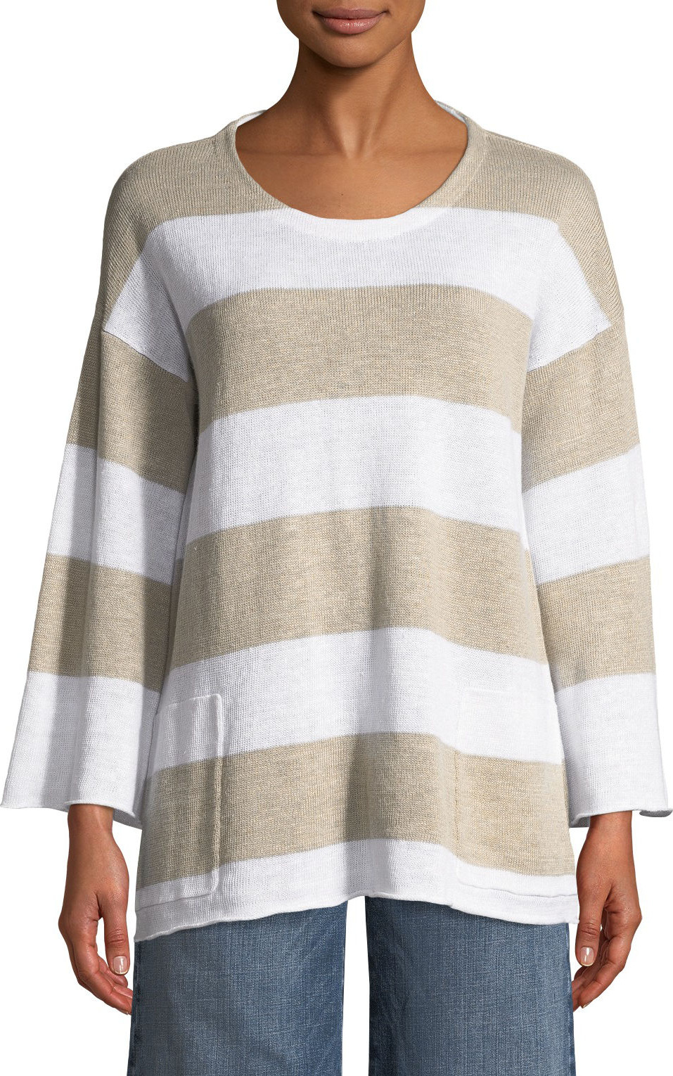 Eileen Fisher Organic Linen Striped Knit Top
