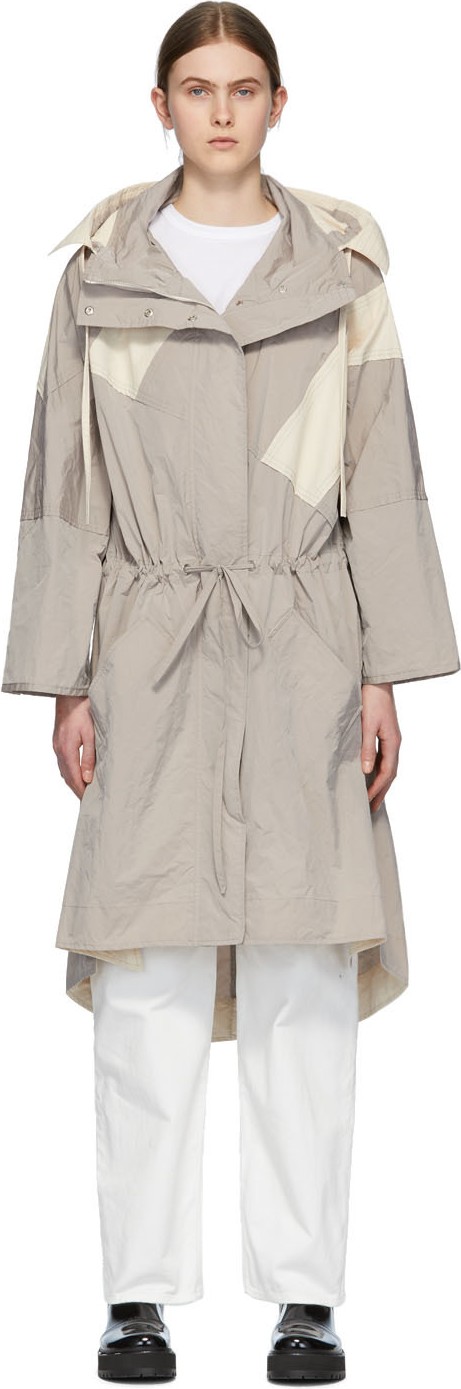 Moncler Genius Grey & Off-White Drawstring Oversized Coat