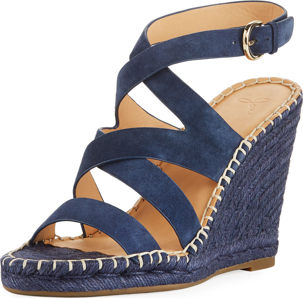 Joie Korat Suede Crisscross Wedge Espadrille Sandal