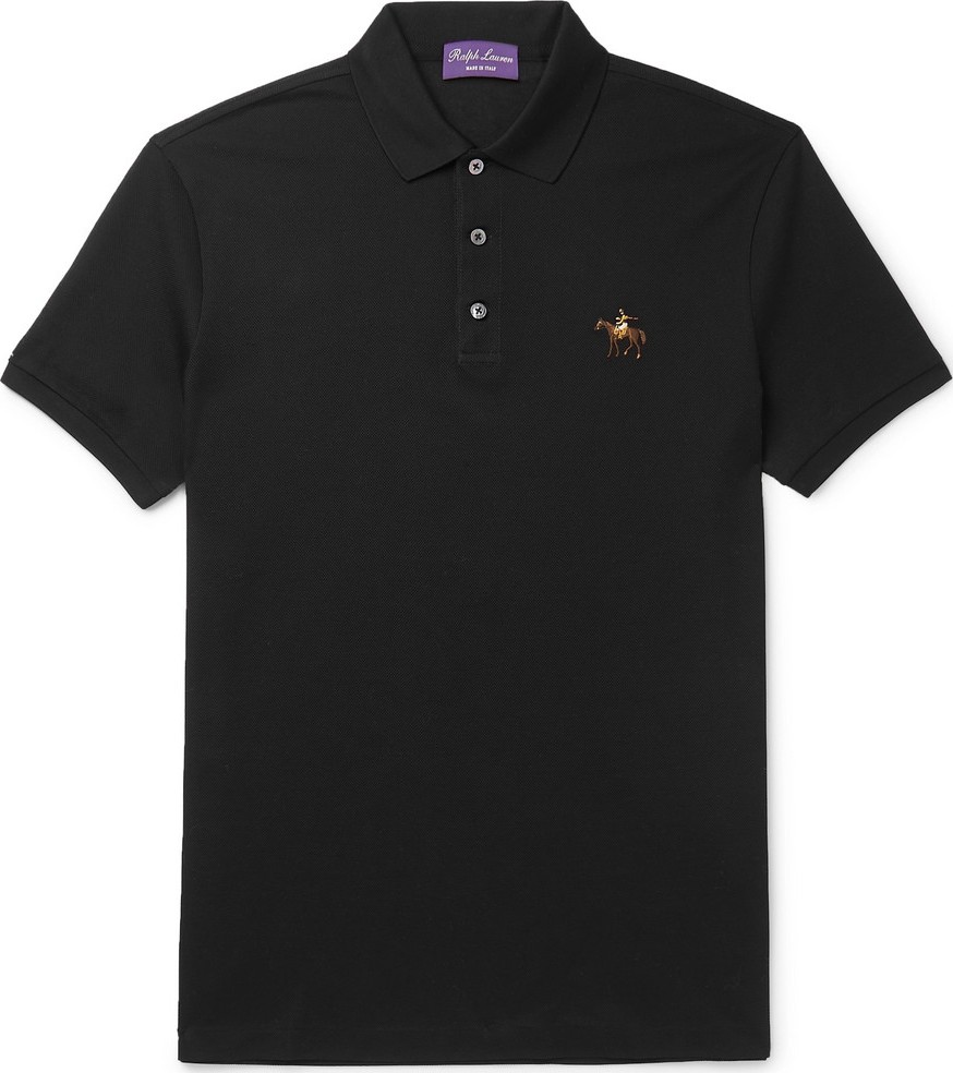 Ralph Lauren Purple Label Logo-Embroidered Mercerised Cotton-Piqué Polo Shirt