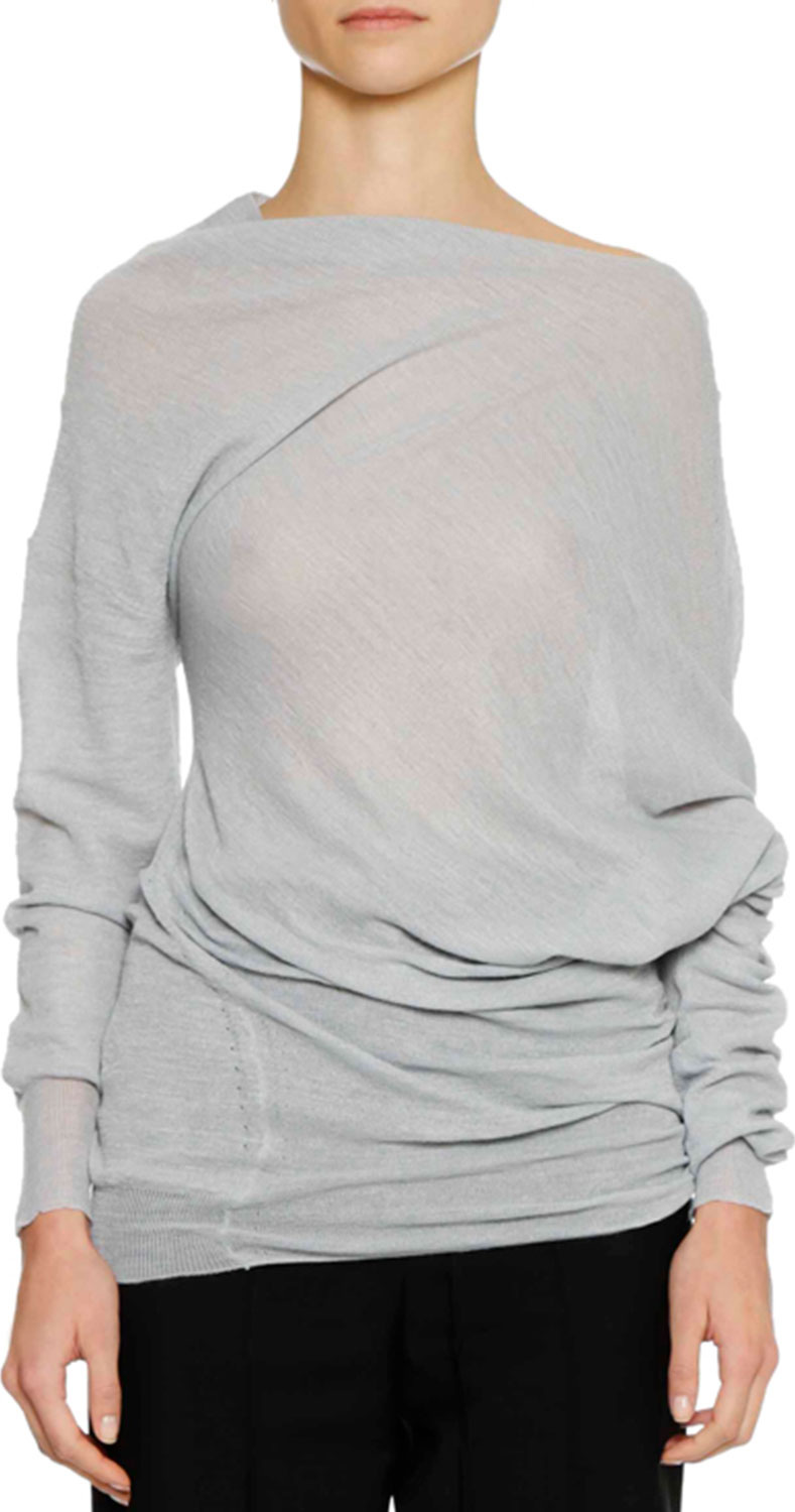 Jil Sander Long-Sleeve Twisted Alpaca-Blend Tunic