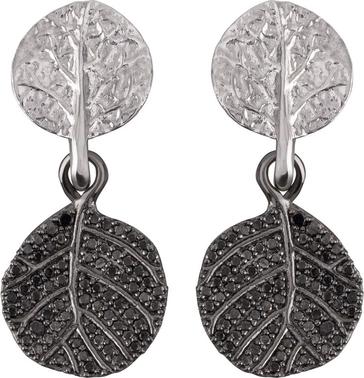 Michael Aram Botanical Leaf Diamond Drop Earrings