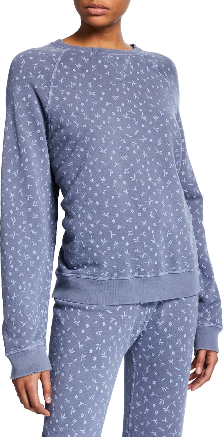 THE GREAT. The Slouch Printed Raglan Sweatshirt