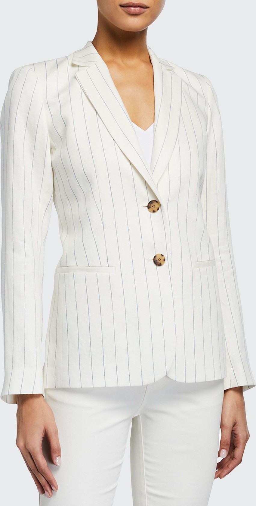 Lafayette 148 New York Chateau Stripe Linen Blazer
