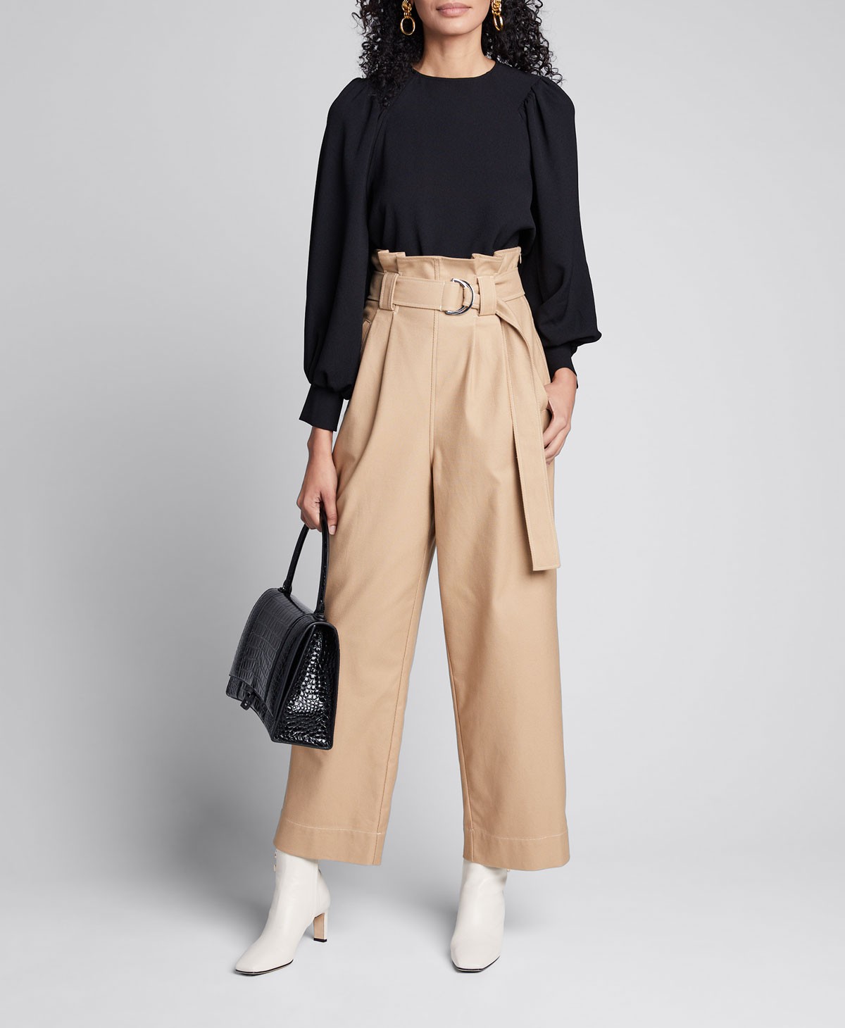 Ganni Belted Paperbag Chino Pants