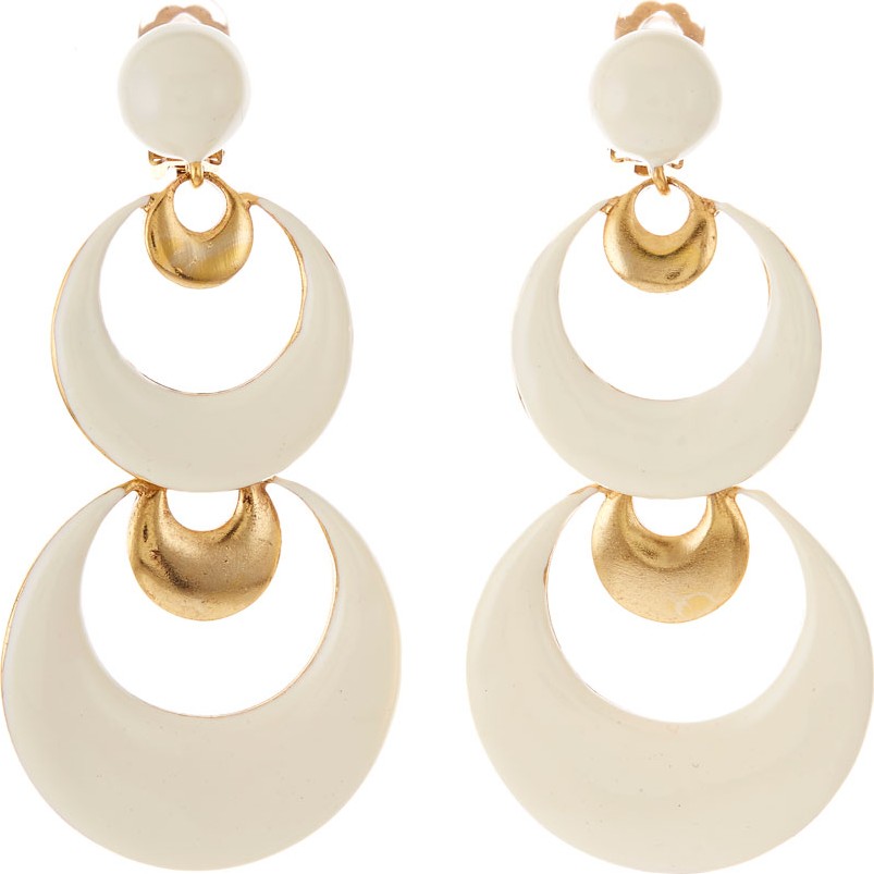 Oscar De La Renta Resin Moon Clip-On Drop Earrings