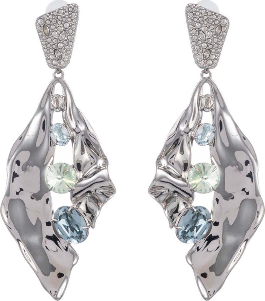 Alexis Bittar Crystal Encrusted Crumpled Multi-Stone Clip Earrings