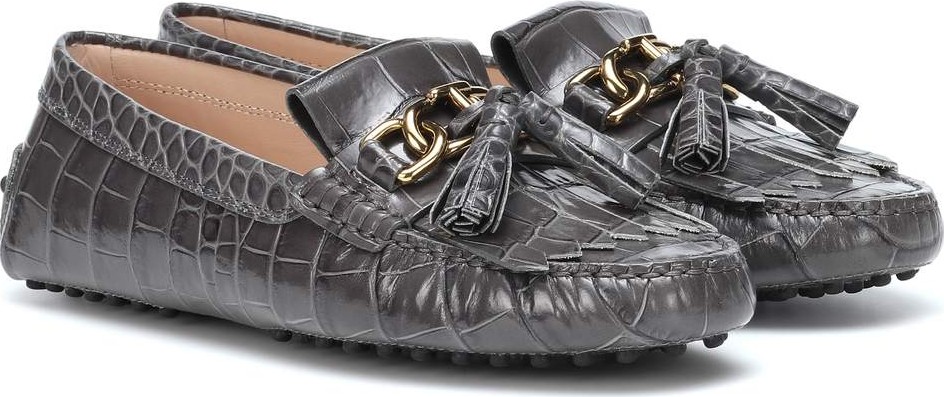 Tod's Gommino embossed leather loafers