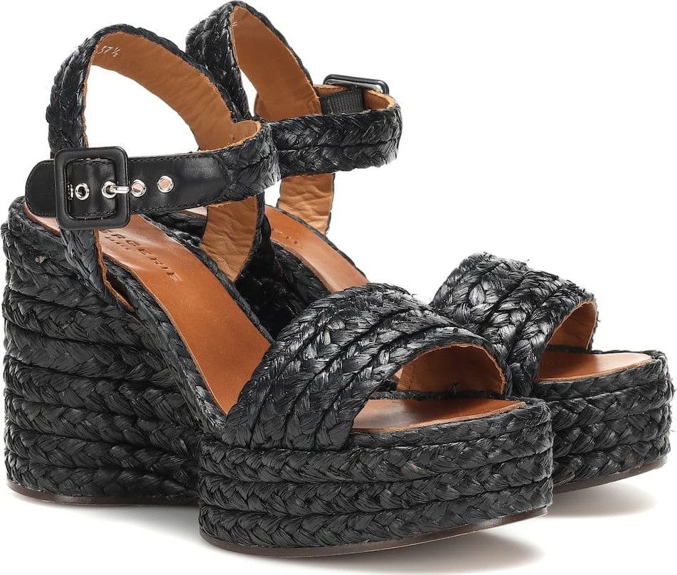 Robert Clergerie Arum raffia wedge sandals