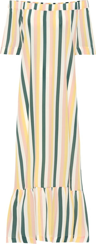 Asceno Off-the-shoulder silk dress
