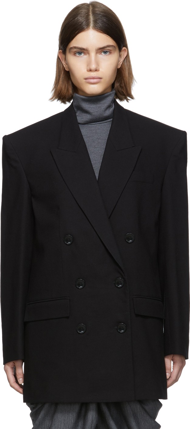 Isabel Marant Black Eladim Double-Breasted Blazer