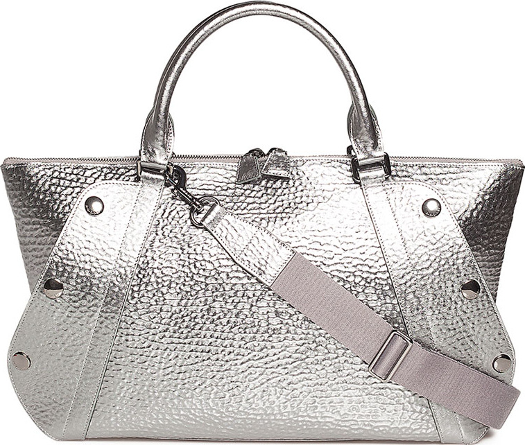 Akris Aimee Small Metallic Hammered Leather Satchel Bag