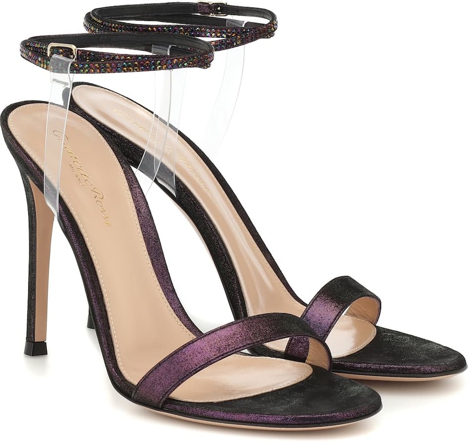 Gianvito Rossi Embellished 105 suede sandals