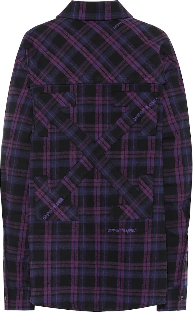 Off White Checked cotton-blend flannel shirt
