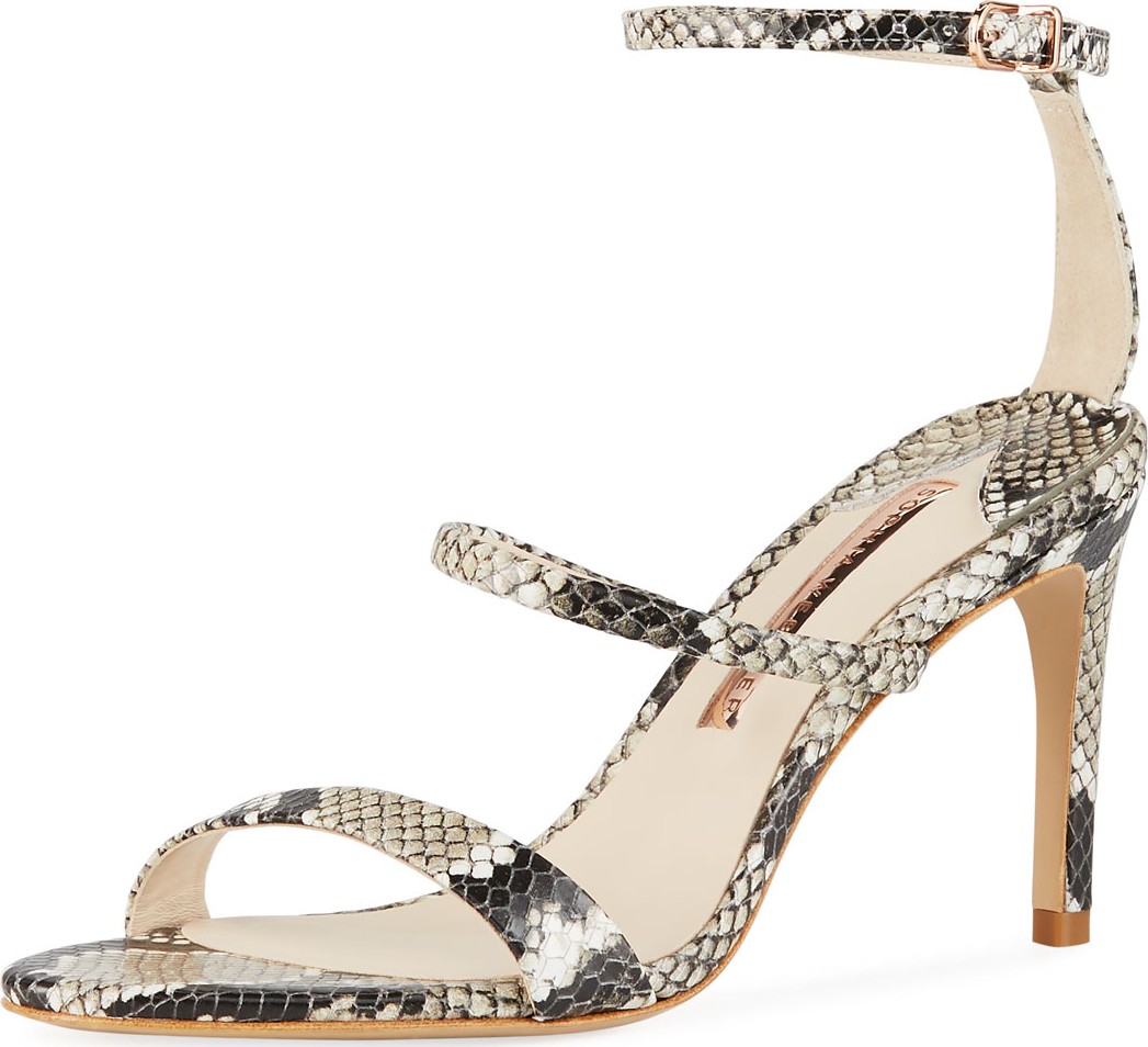 Sophia Webster Rosalind Snake-Embossed Strappy Sandals