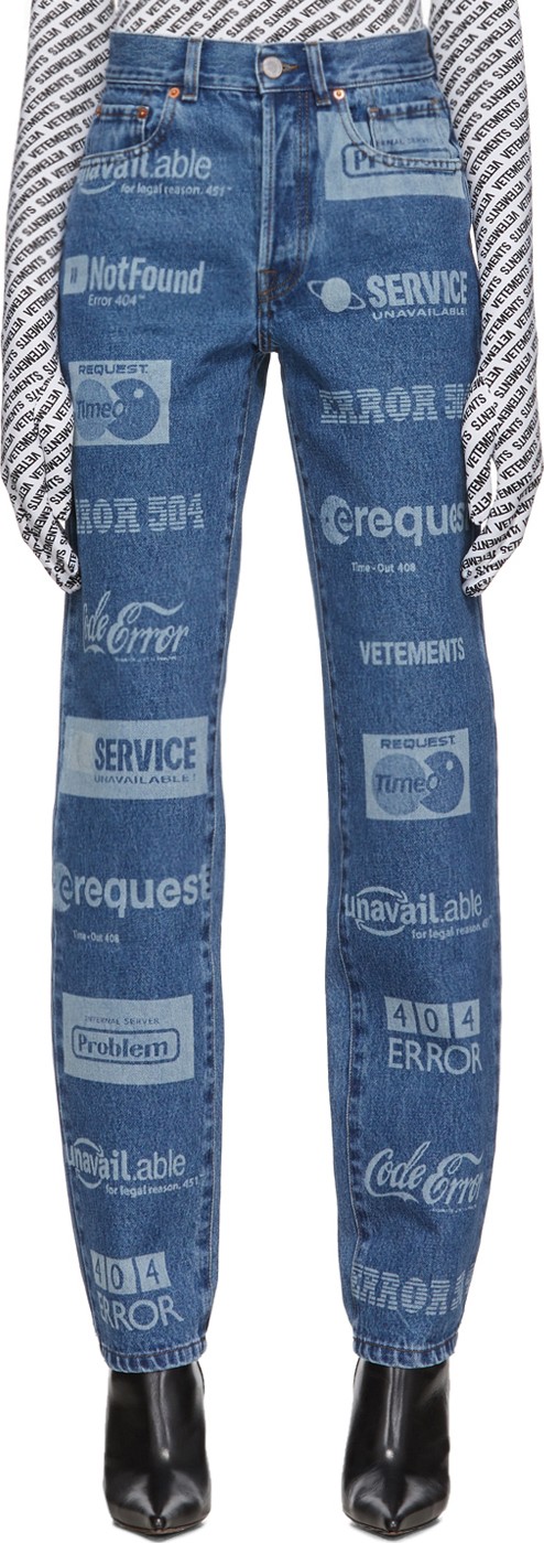 Vetements Blue Fully Branded Jeans