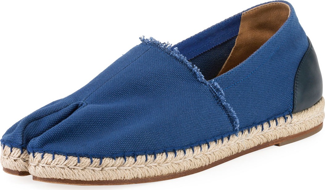 Maison Margiela Men's Tabi Split-Toe Canvas Espadrilles