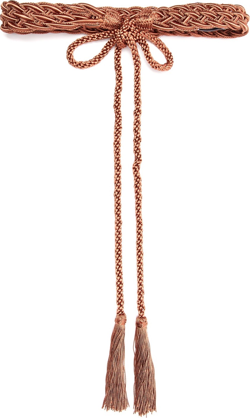 Thierry Colson Braided tassel-trimmed satin belt
