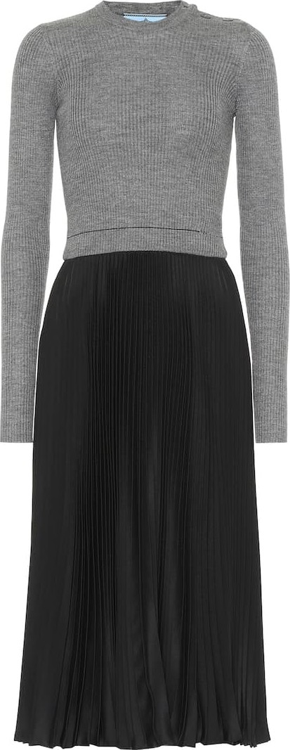 Prada Wool and silk-blend midi dress