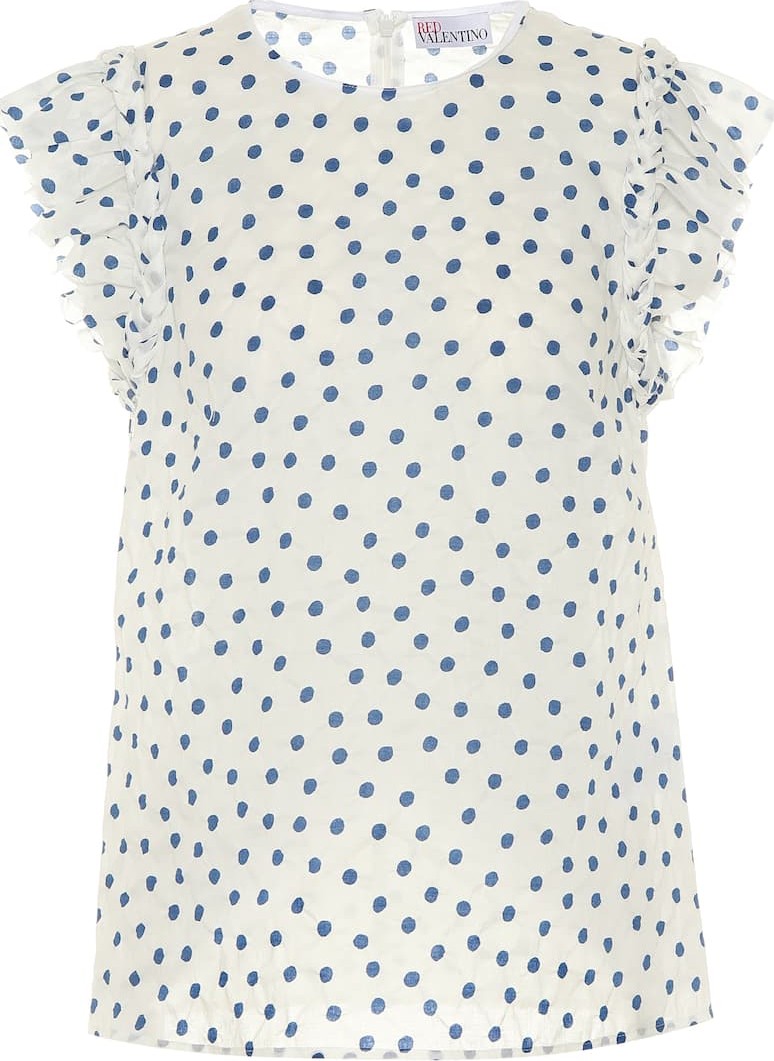 RED Valentino Polka-dot cotton top