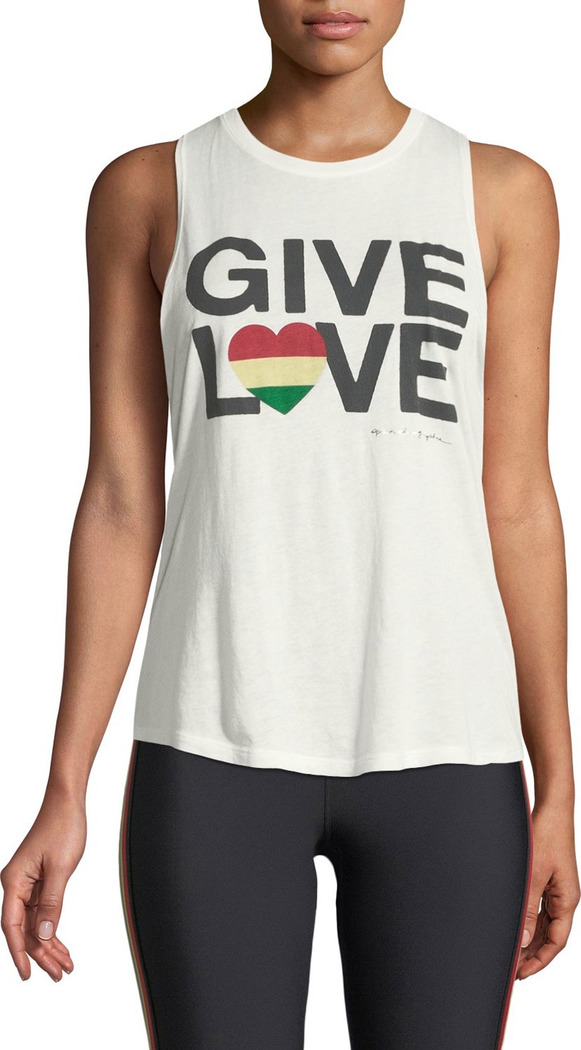 Spiritual Gangster Give Love Graphic Muscle Tank