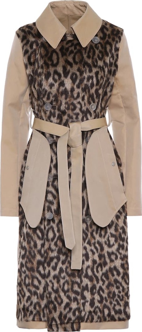 Unravel Faux fur and cotton-gabardine coat