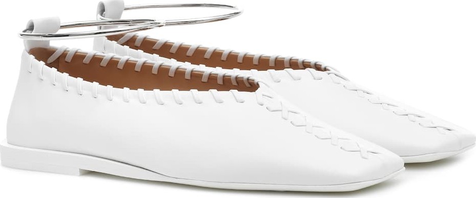 Jil Sander Ankle-ring leather flats