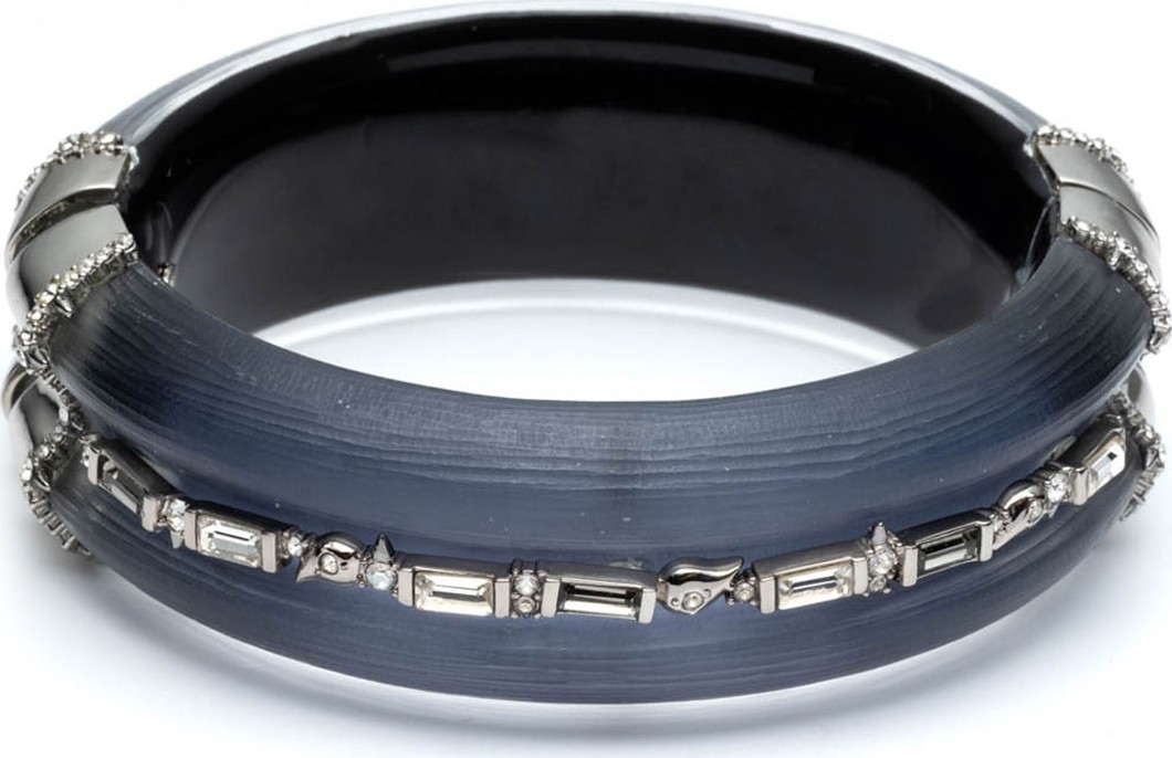 Alexis Bittar Crystal Baguette Hinge Bracelet, Blue