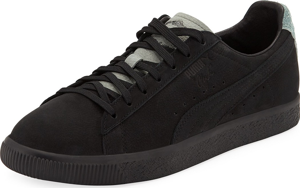 PUMA Men's Clyde En Noir Suede Low-Top Sneakers