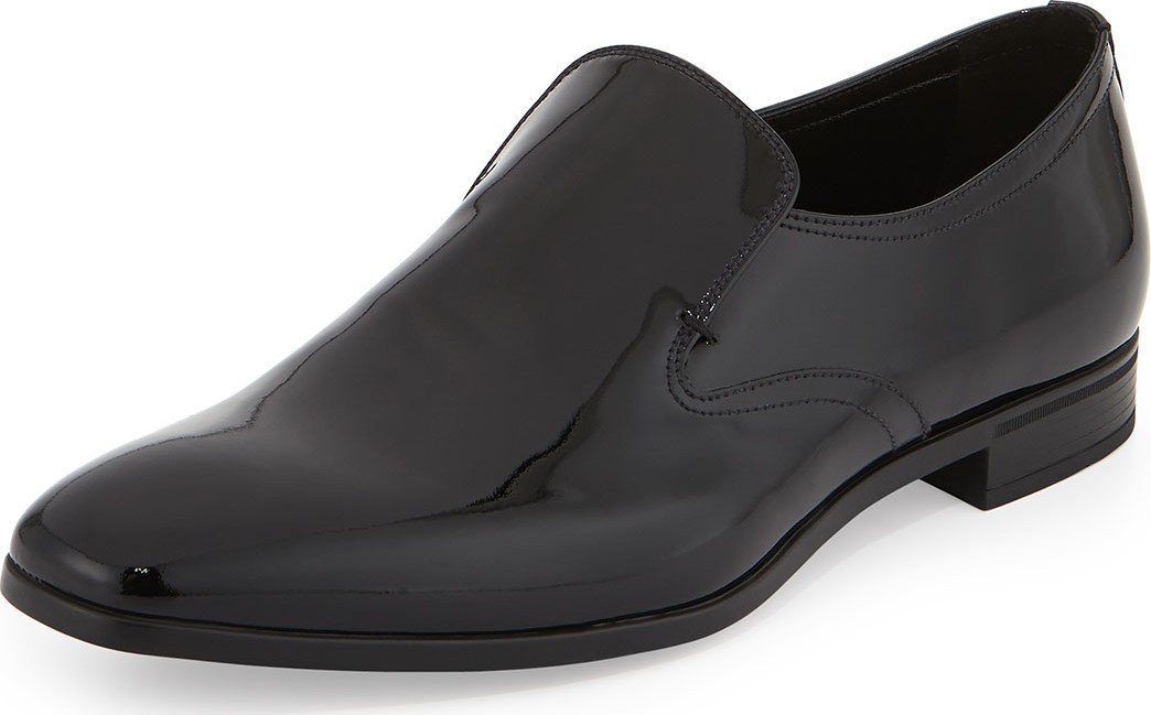 Prada Patent Leather Slip-On Loafer, Black
