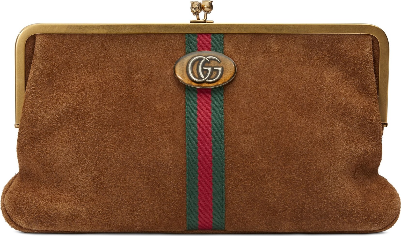 Gucci Ophidia Suede Frame Clutch