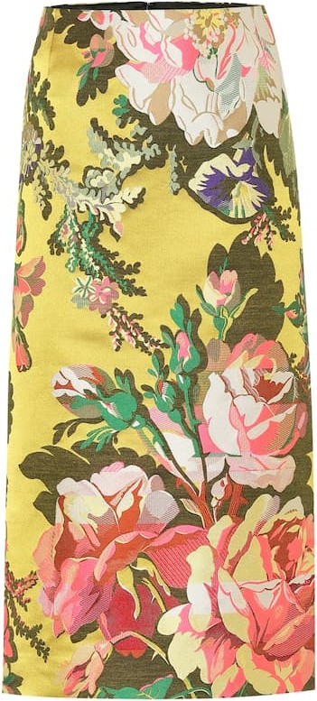 Dries Van Noten Floral jacquard midi skirt