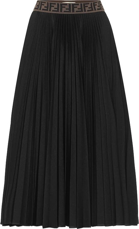 Fendi Pleated cotton-blend skirt