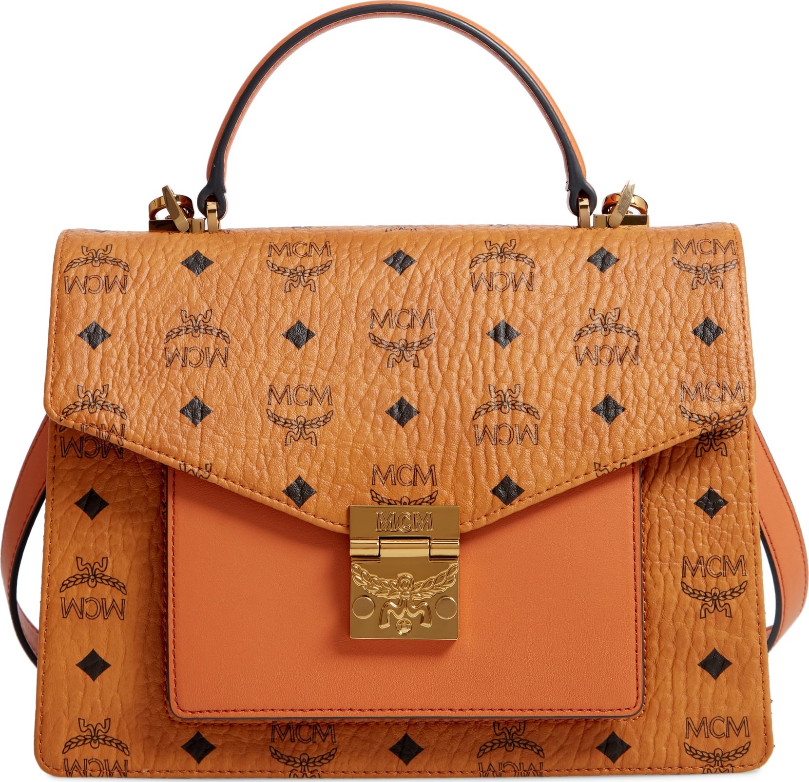 MCM Medium Patricia Visetos Coated Canvas Satchel