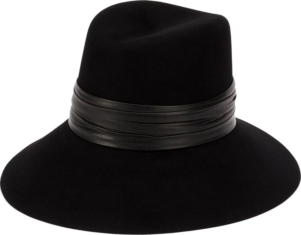 Saint Laurent Nina leather and felt hat