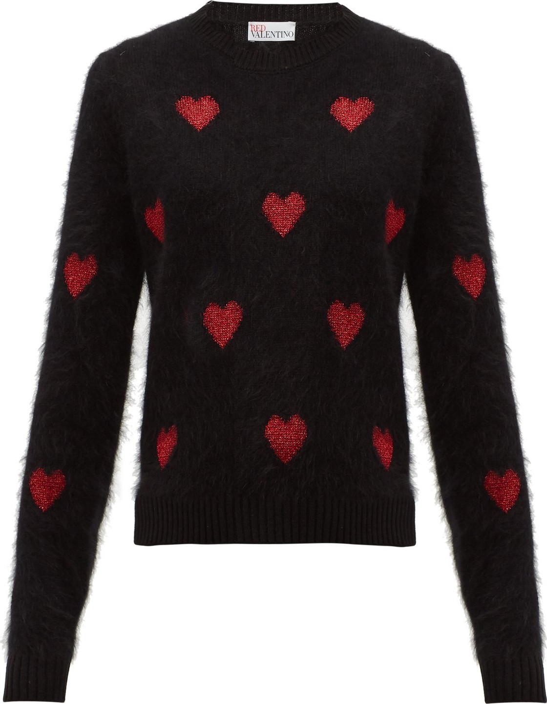 RED Valentino Metallic heart-intarsia sweater